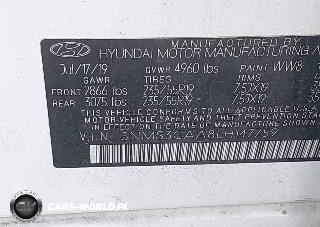 2020 Hyundai Santa Fe Sel 2.0T VIN:5NMS3CAA8LH147759 - 9