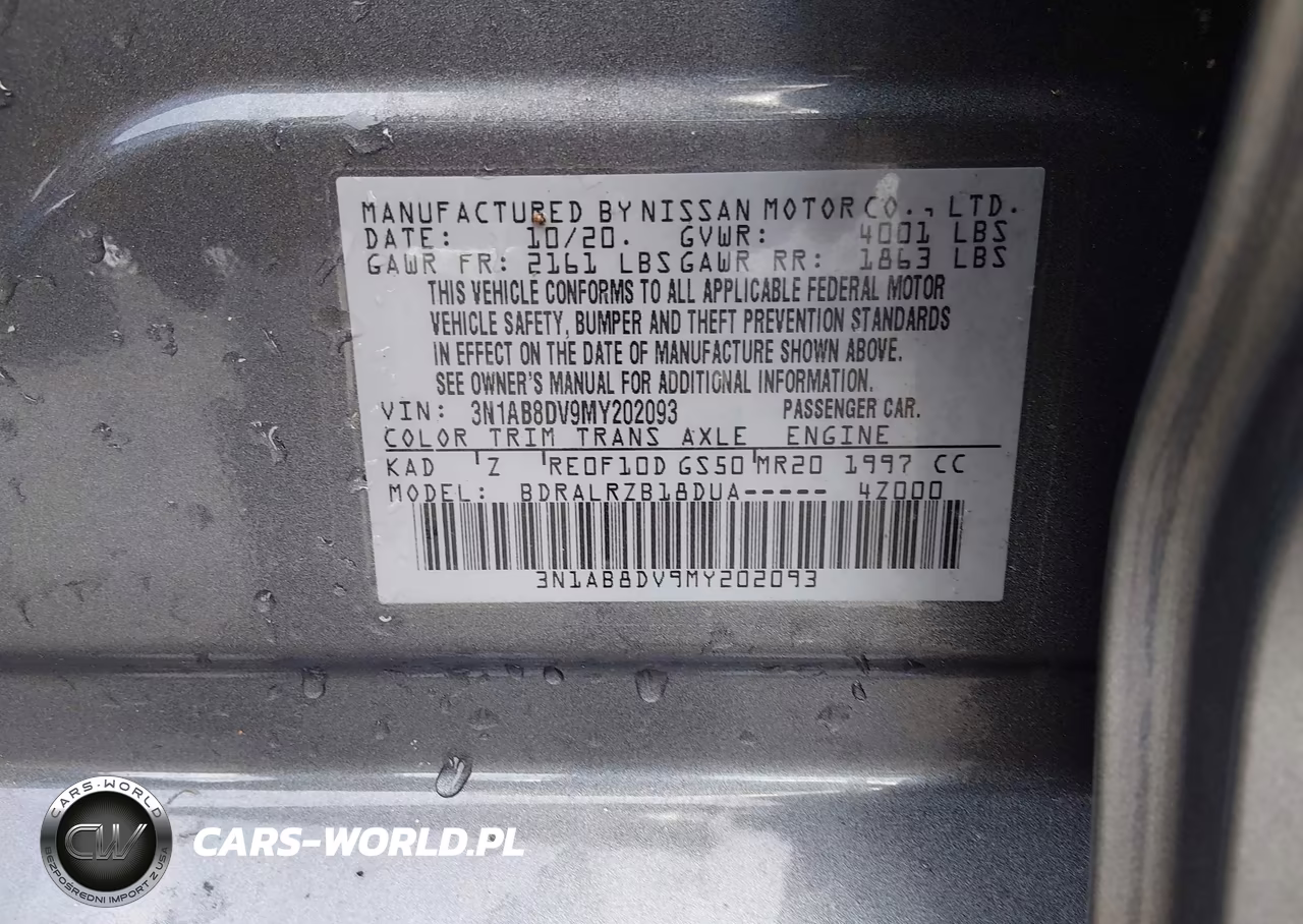 2021 Nissan Sentra Sr Xtronic Cvt VIN:3N1AB8DV9MY202093 - 9
