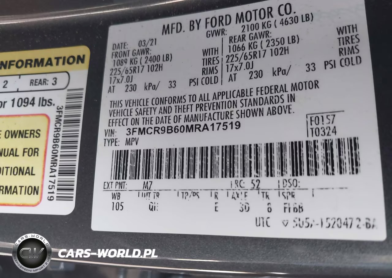2021 Ford Bronco Sport Big Bend VIN:3FMCR9B60MRA17519 - 9
