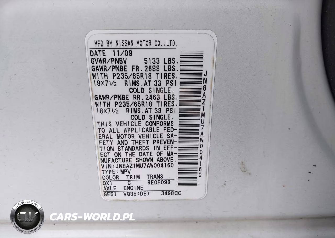 2010 Nissan Murano S VIN:JN8AZ1MU7AW004160 - 9