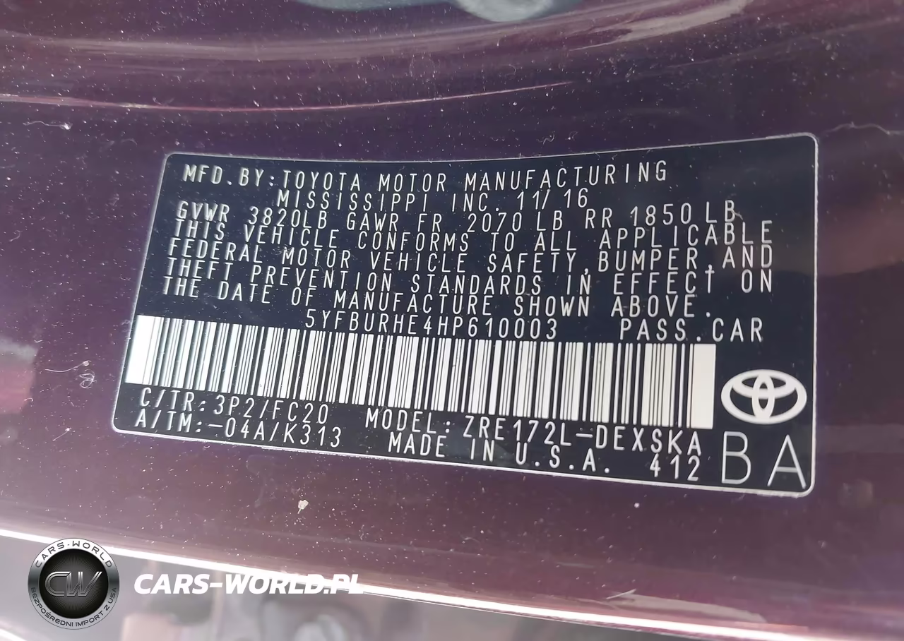 2017 Toyota Corolla VIN:5YFBURHE4HP610003 - 9