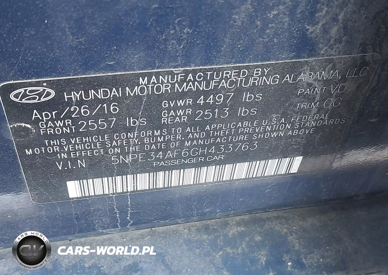 2016 Hyundai Sonata Sport VIN:5NPE34AF6GH433763 - 9