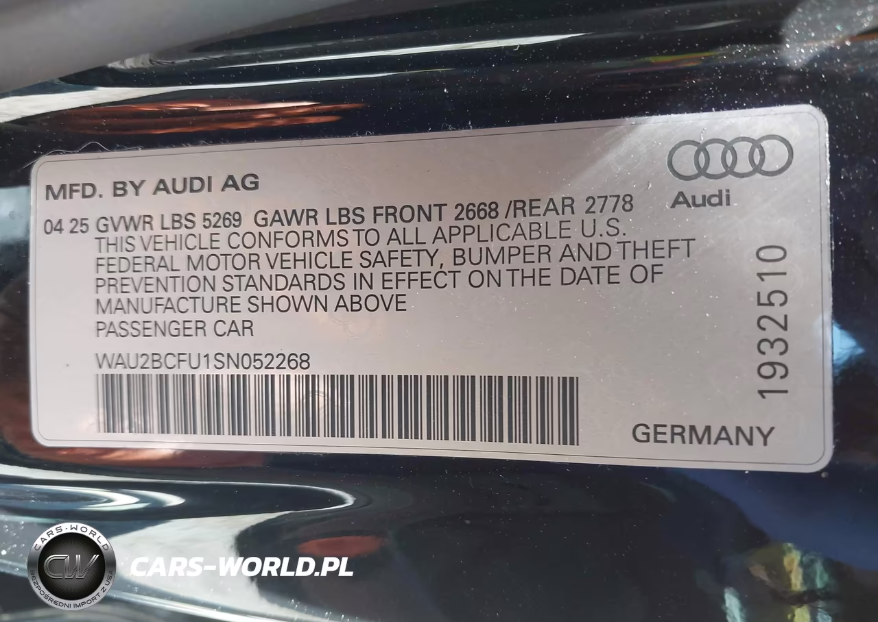 2025 Audi All-New A5 Premium Plus Tfsi Quattro S Tronic VIN:WAU2BCFU1SN052268 - 9