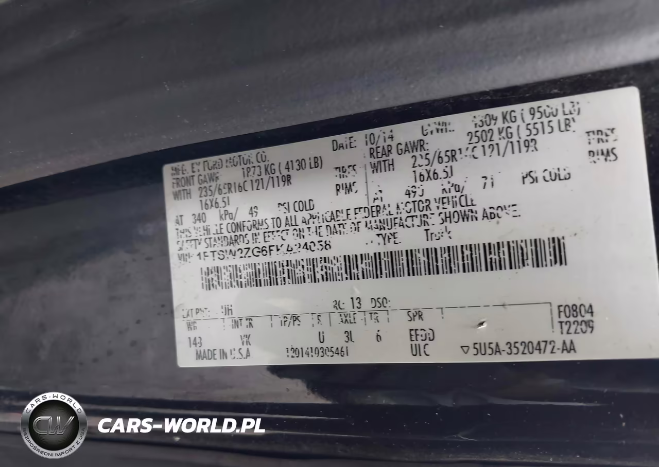 2015 Ford Transit-350 VIN:1FTSW2ZG6FKA24058 - 9