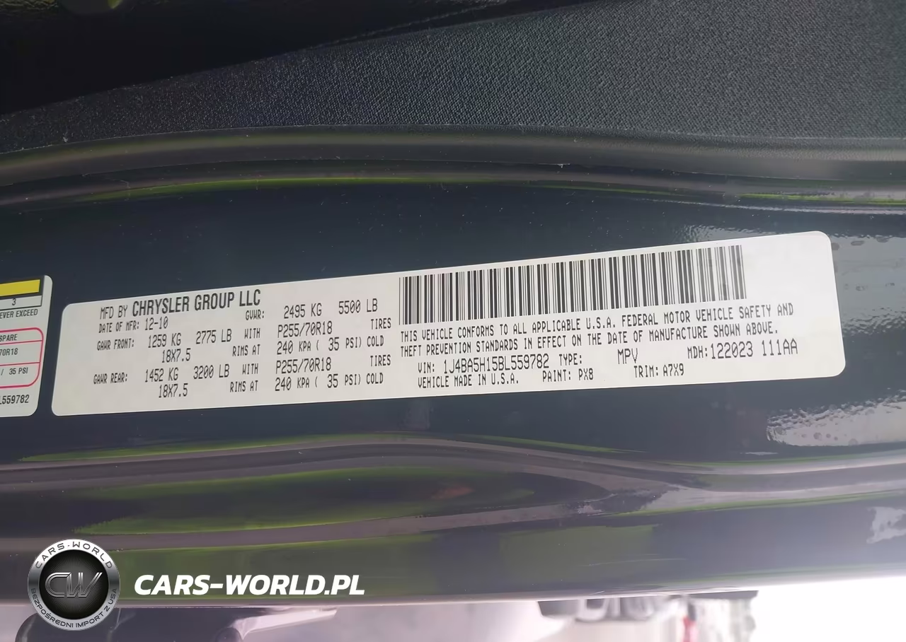 2011 Jeep Wrangler Unlimited Sahara VIN:1J4BA5H15BL559782 - 7