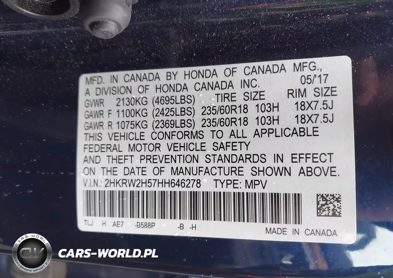2017 Honda Cr-V Ex VIN:2HKRW2H57HH646278 - 9