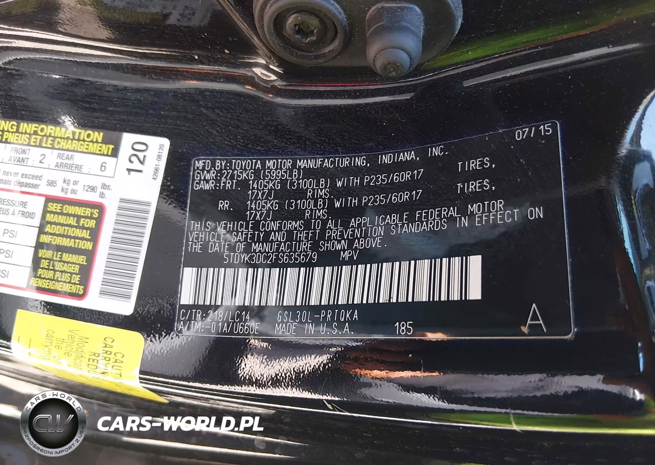 2015 Toyota Sienna Xle Premium 8 Passenger VIN:5TDYK3DC2FS635679 - 9