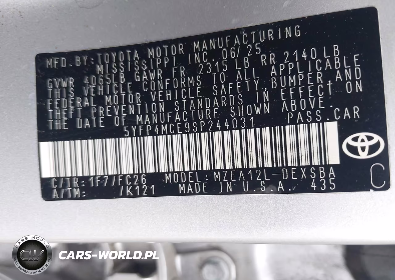 2025 Toyota Corolla Se VIN:5YFP4MCE9SP244031 - 9