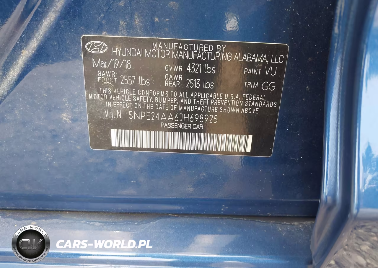 2018 Hyundai Sonata Eco VIN:5NPE24AA6JH698925 - 9