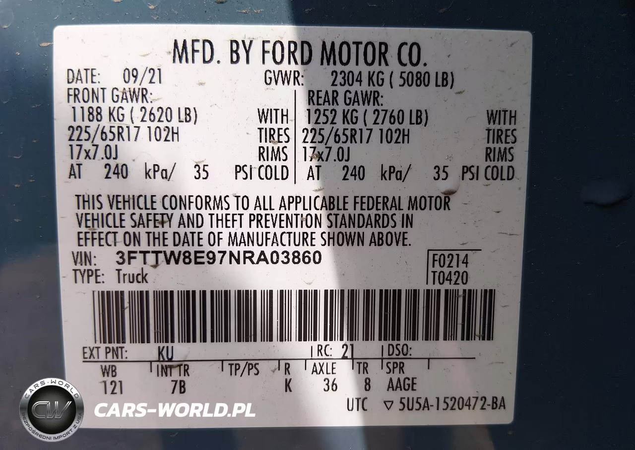 2022 Ford Maverick Lariat-Xl-Xlt VIN:3FTTW8E97NRA03860 - 9