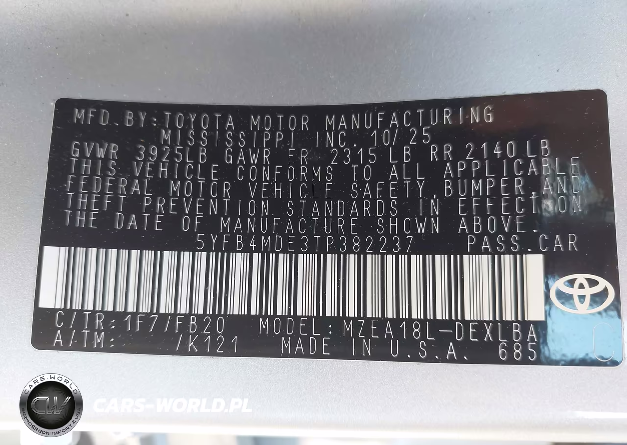 2026 Toyota Corolla Le VIN:5YFB4MDE3TP382237 - 9