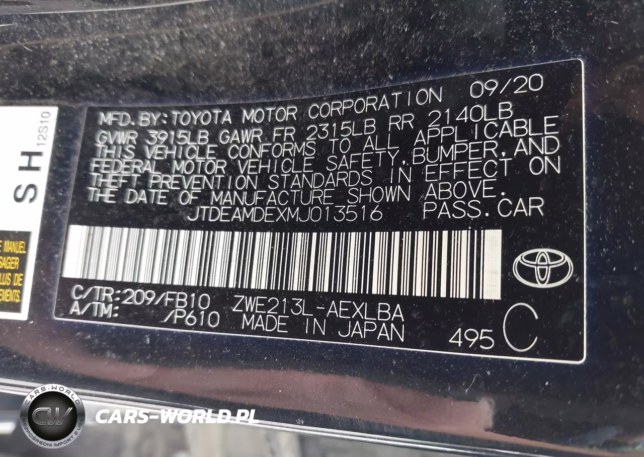 2021 Toyota Corolla Hybrid Le VIN:JTDEAMDEXMJ013516 - 9