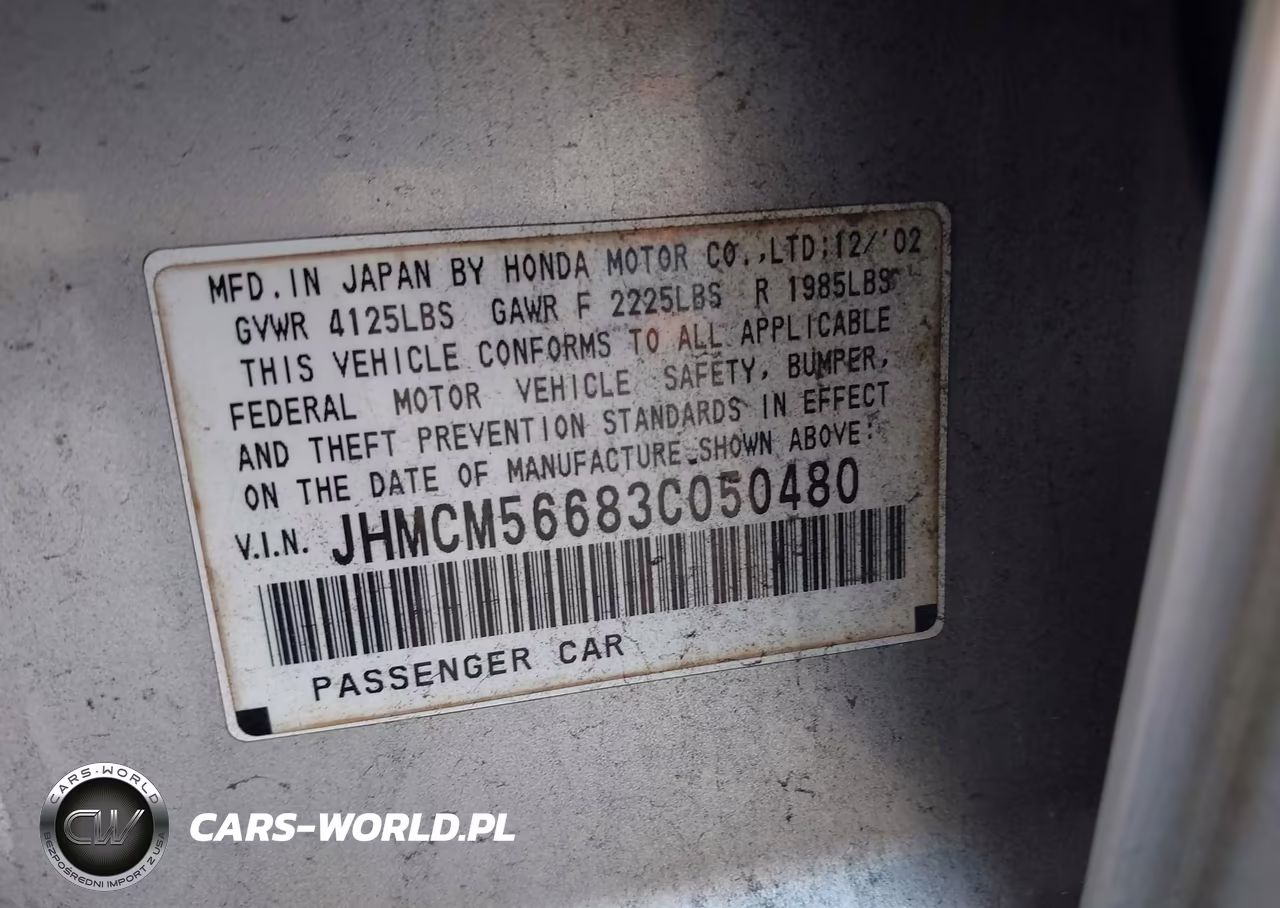 2003 Honda Accord Sdn Ex VIN:JHMCM56683C050480 - 9