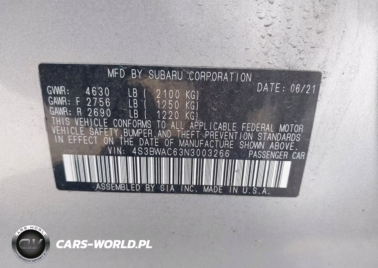 2022 Subaru Legacy Premium VIN:4S3BWAC63N3003266 - 9
