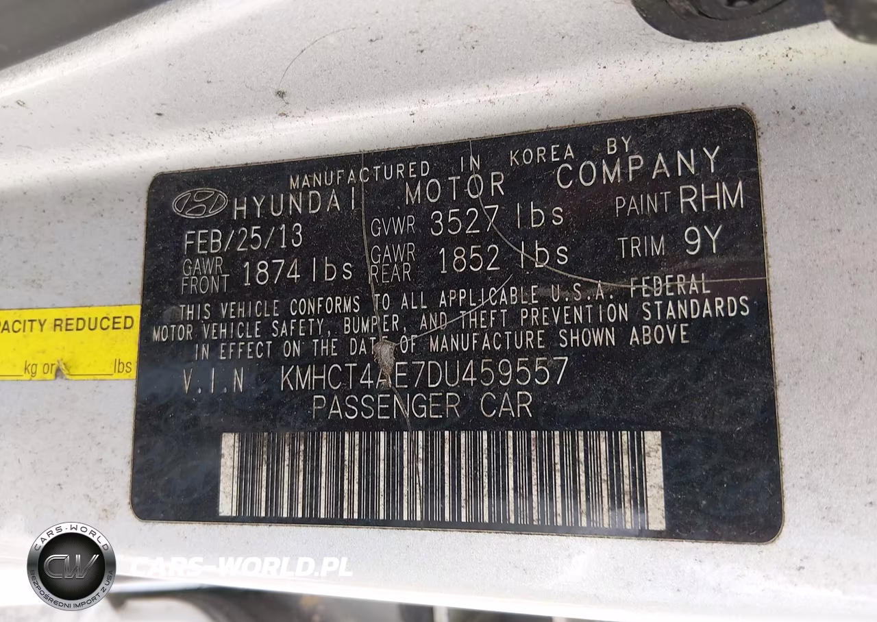 2013 Hyundai Accent Gls VIN:KMHCT4AE7DU459557 - 9