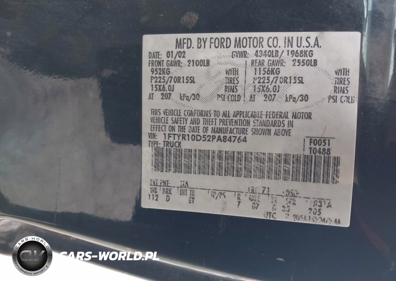 2002 Ford Ranger Xl-Xlt VIN:1FTYR10D52PA84764 - 9