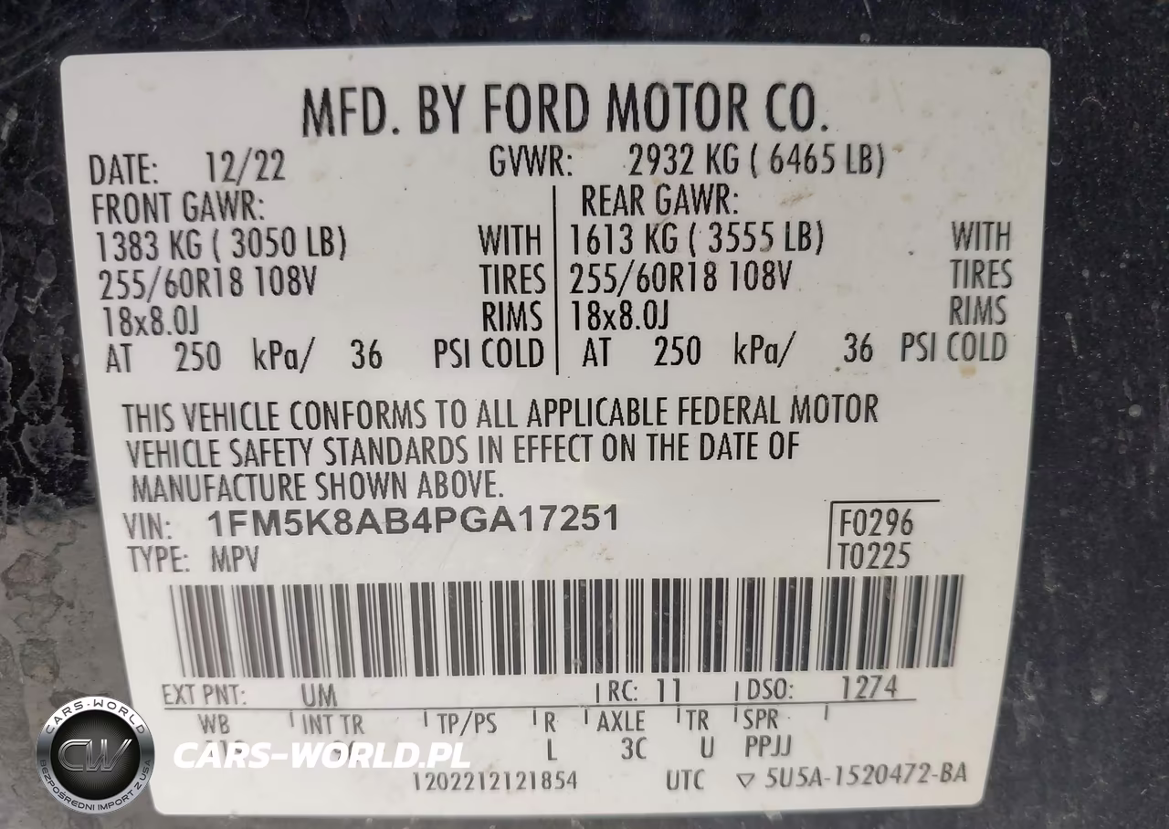 2023 Ford Police Interceptor Utility VIN:1FM5K8AB4PGA17251 - 9