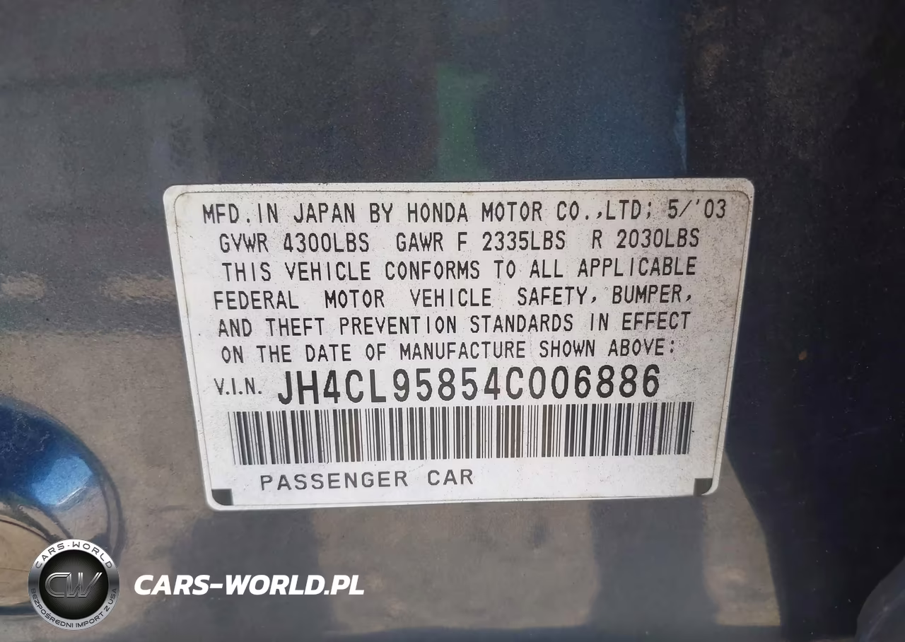 2004 Acura Tsx VIN:JH4CL95854C006886 - 9