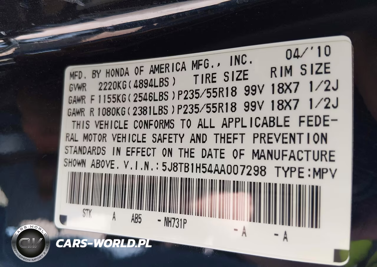 2010 Acura Rdx VIN:5J8TB1H54AA007298 - 9