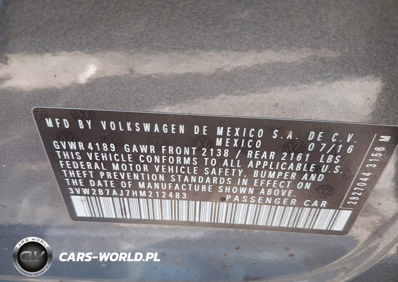 2017 Volkswagen Jetta 1.4T S VIN:3VW2B7AJ7HM212483 - 9