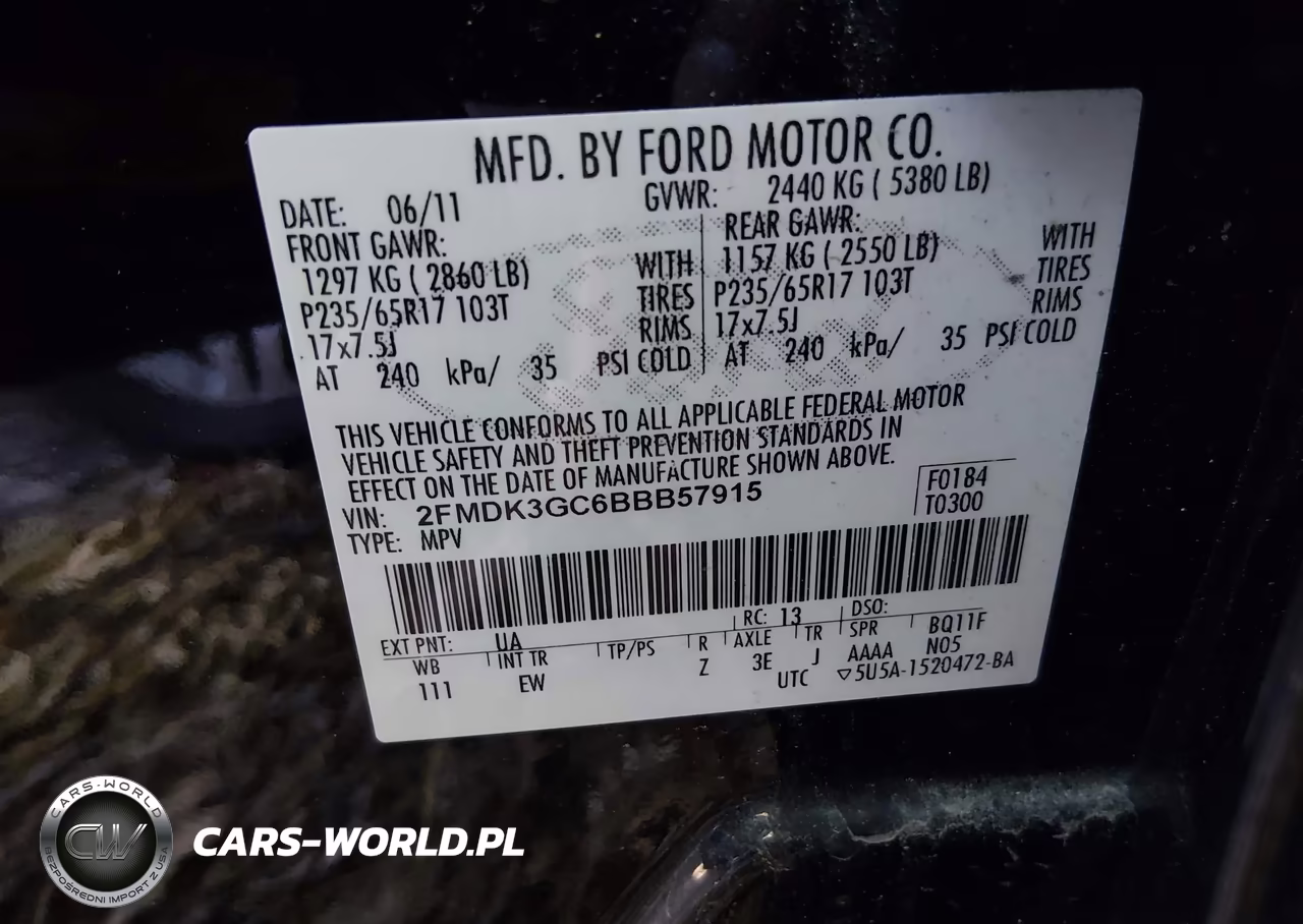 2011 Ford Edge Se VIN:2FMDK3GC6BBB57915 - 9
