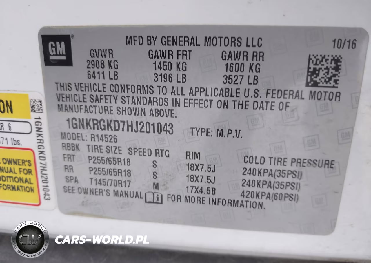2017 Chevrolet Traverse Lt VIN:1GNKRGKD7HJ201043 - 9