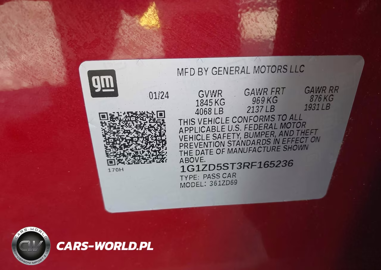 2024 Chevrolet Malibu Fwd 1Lt VIN:1G1ZD5ST3RF165236 - 9