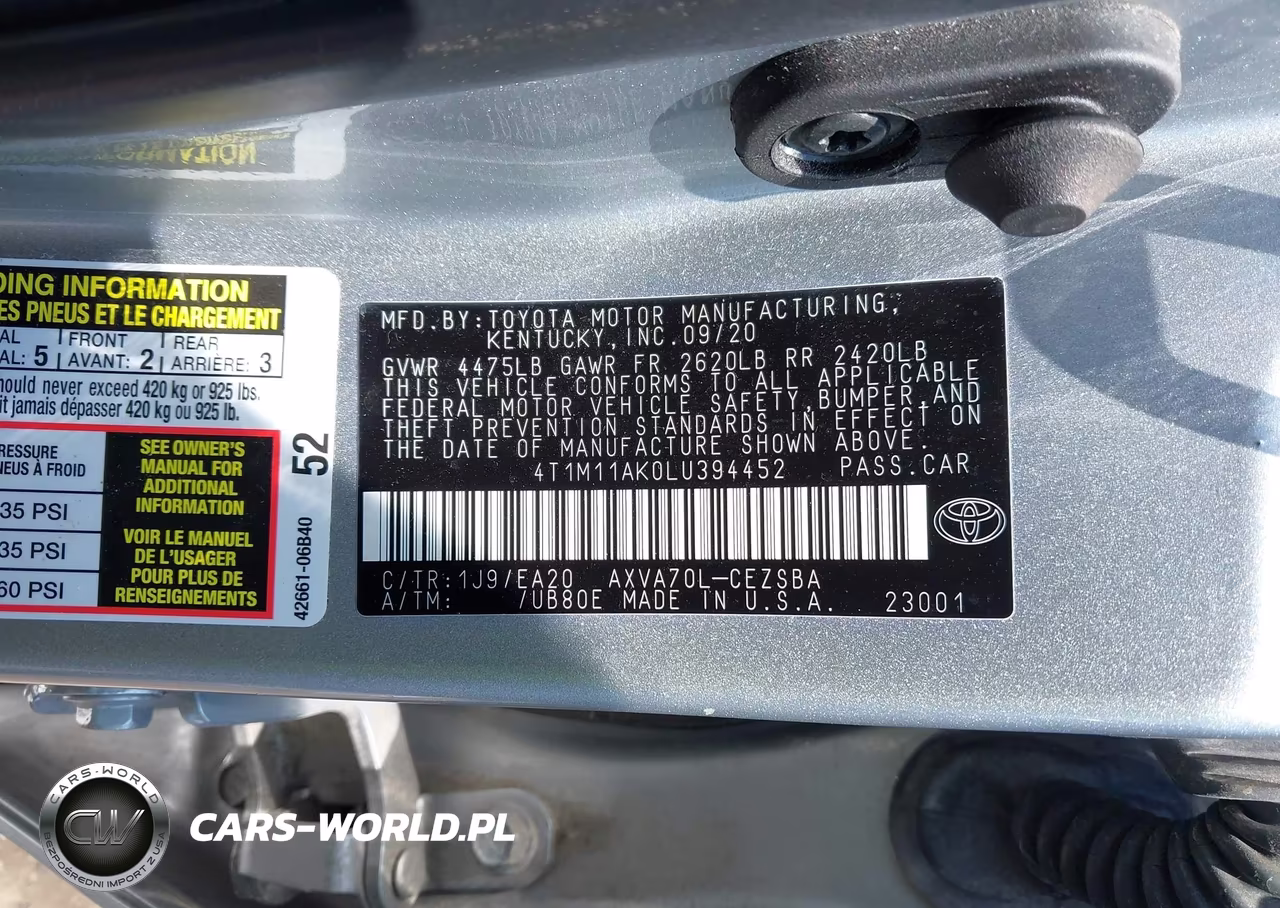 2020 Toyota Camry Se VIN:4T1M11AK0LU394452 - 9
