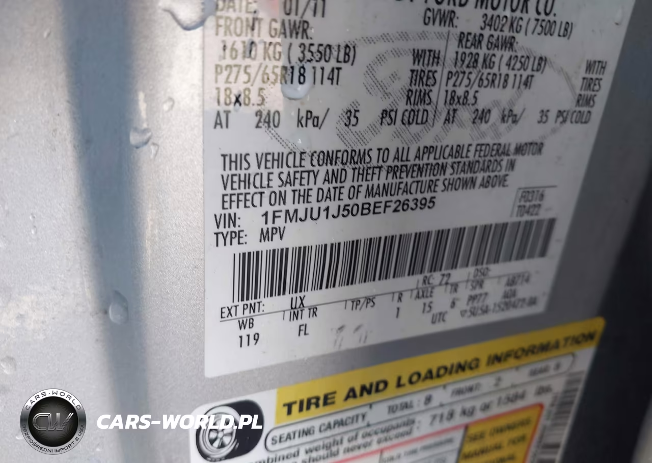 2011 Ford Expedition King Ranch-Xlt VIN:1FMJU1J50BEF26395 - 9