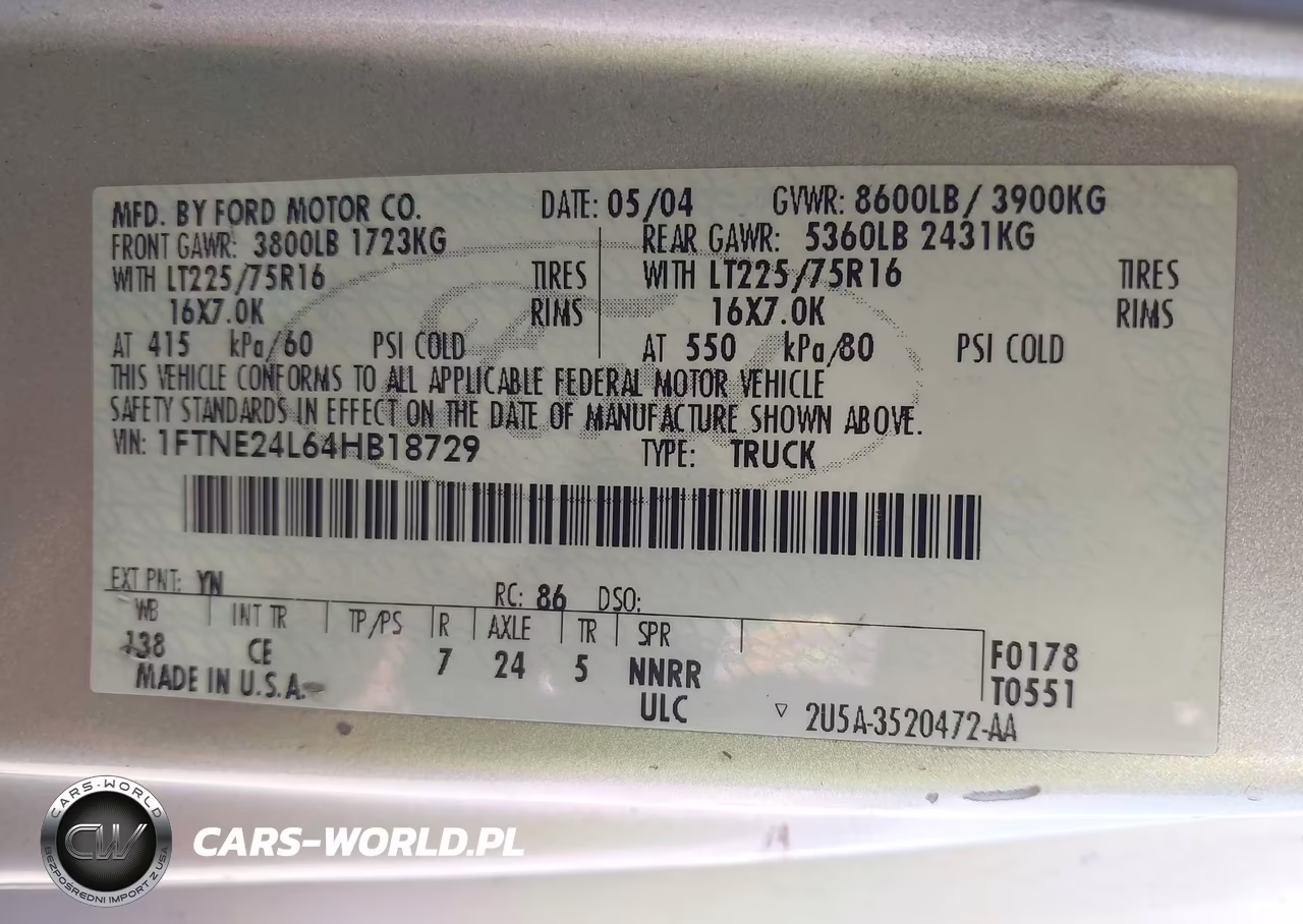 2004 Ford E-250 Commercial-Recreational VIN:1FTNE24L64HB18729 - 9
