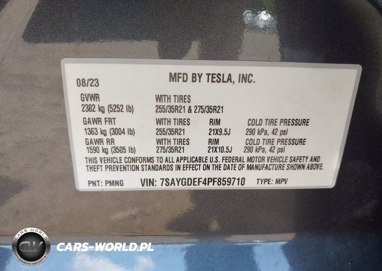 2023 Tesla Model Y Performance Dual Motor All-Wheel Drive VIN:7SAYGDEF4PF859710 - 9