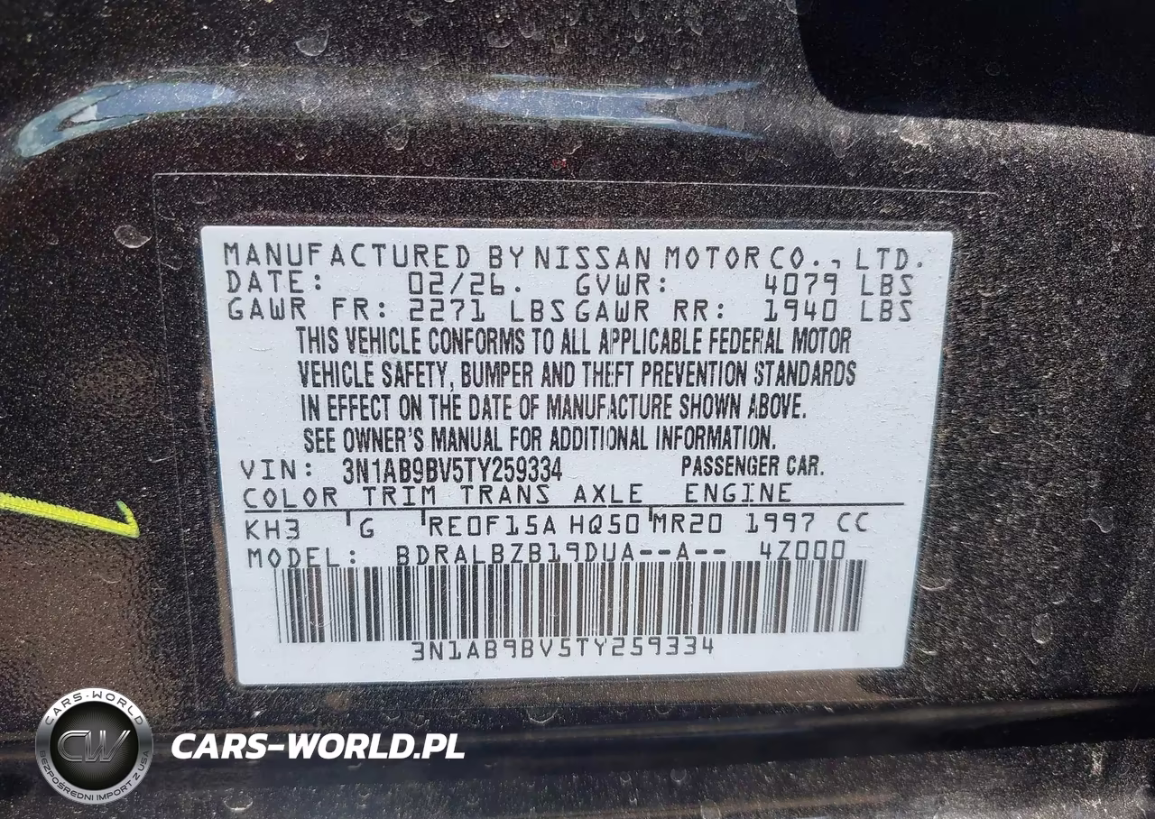2026 Nissan Sentra VIN:3N1AB9BV5TY259334 - 9