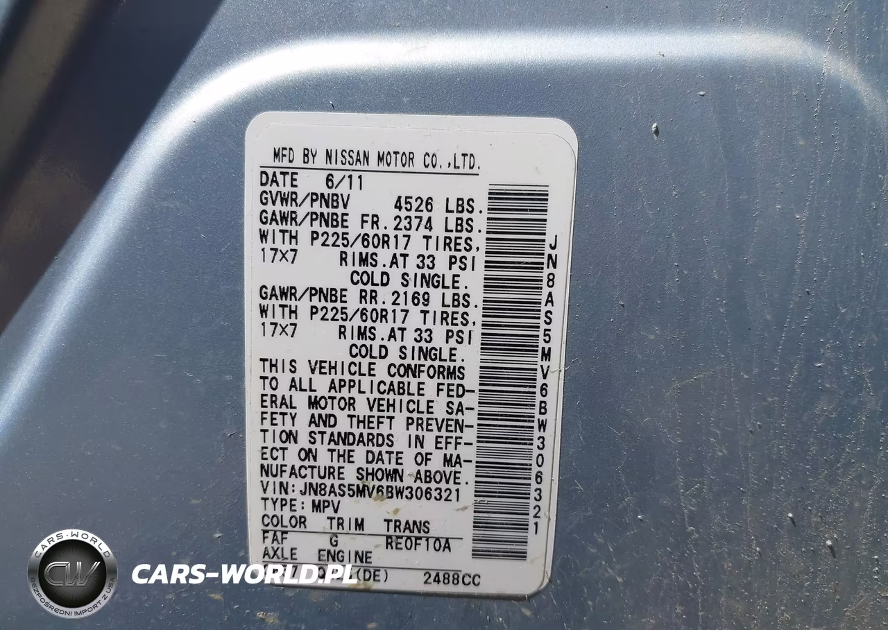 2011 Nissan Rogue Sv VIN:JN8AS5MV6BW306321 - 9
