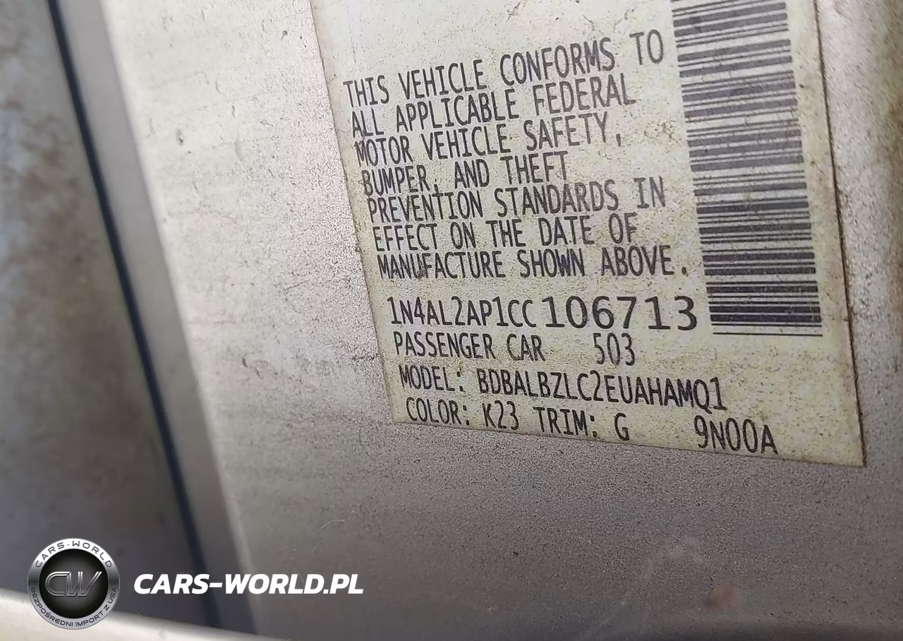 2012 Nissan Altima 2.5 S VIN:1N4AL2AP1CC106713 - 9