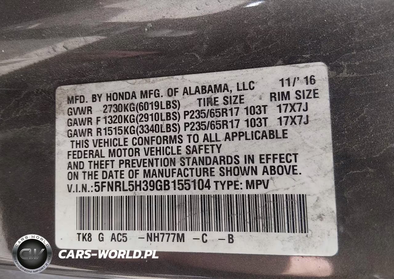 2016 Honda Odyssey Se VIN:5FNRL5H39GB155104 - 9