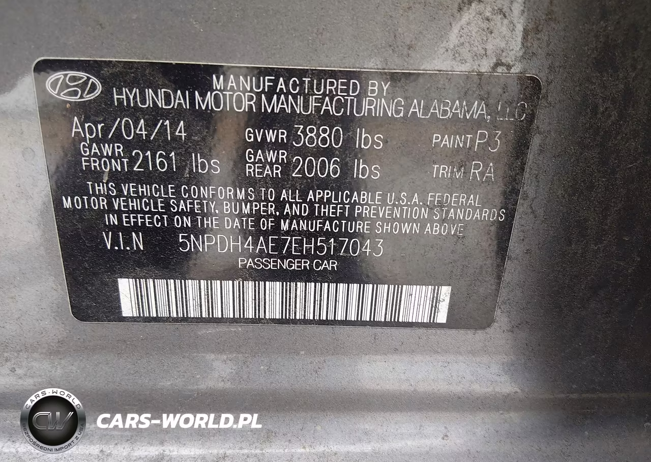 2014 Hyundai Elantra Se VIN:5NPDH4AE7EH517043 - 9