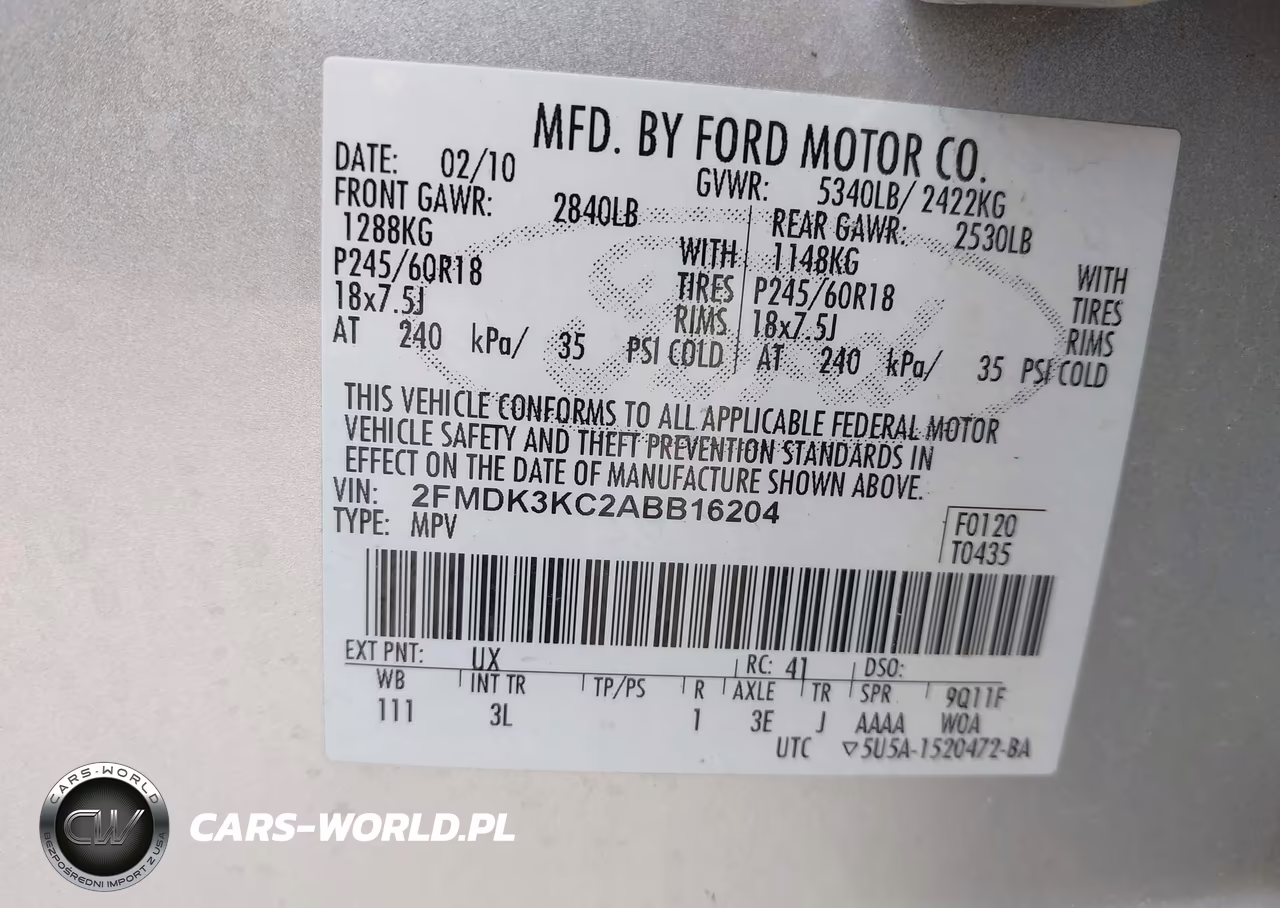 2010 Ford Edge Limited VIN:2FMDK3KC2ABB16204 - 9