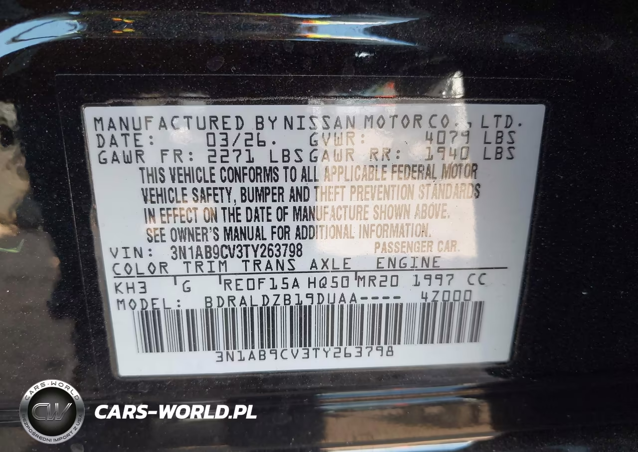 2026 Nissan Sentra Sv VIN:3N1AB9CV3TY263798 - 9