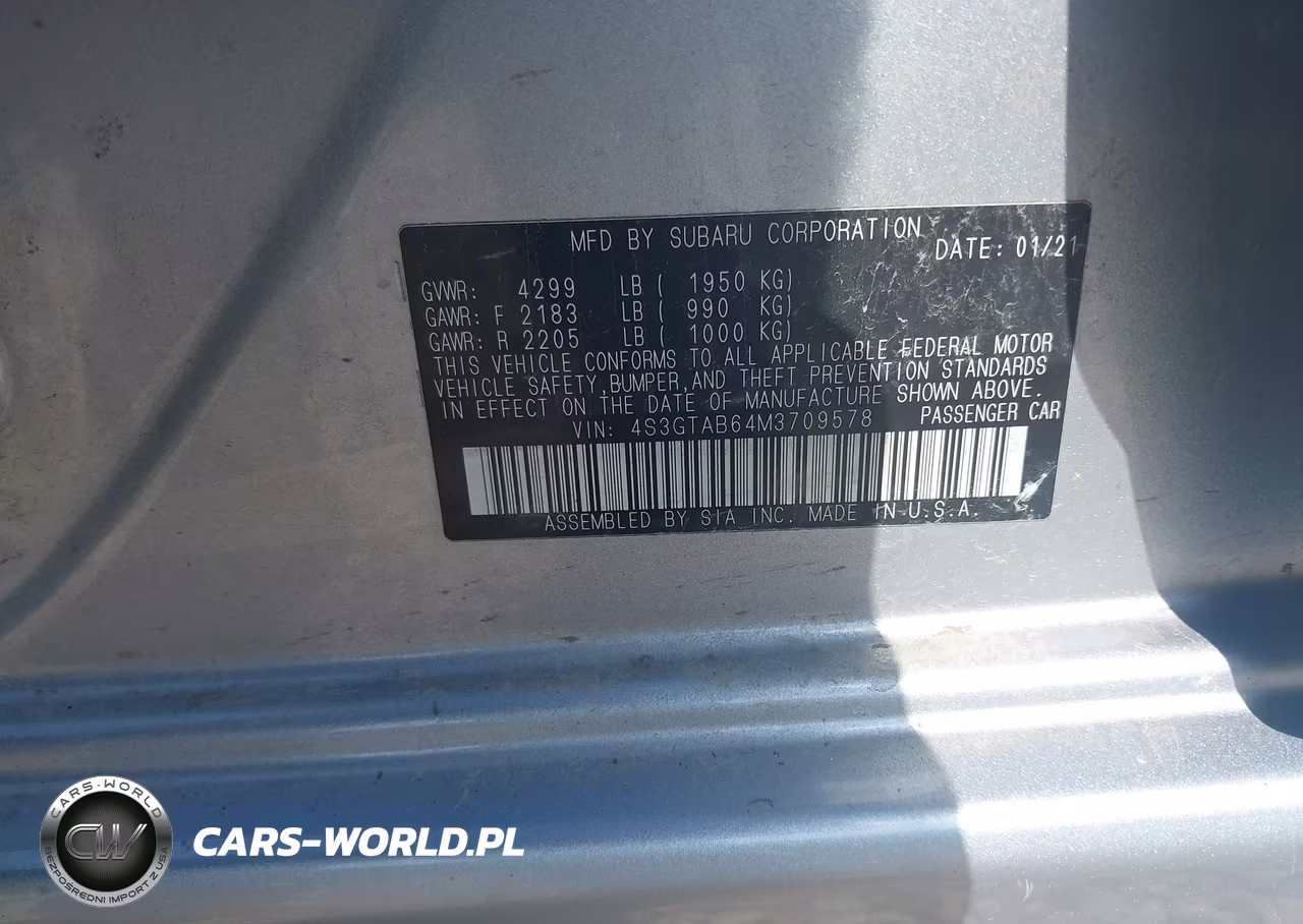 2021 Subaru Impreza 5-Door VIN:4S3GTAB64M3709578 - 9