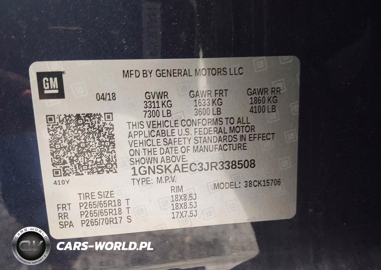 2018 Chevrolet Tahoe Ls VIN:1GNSKAEC3JR338508 - 9