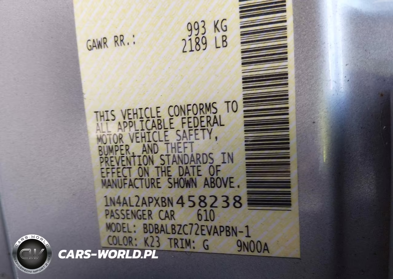 2011 Nissan Altima 2.5 S VIN:1N4AL2APXBN458238 - 9