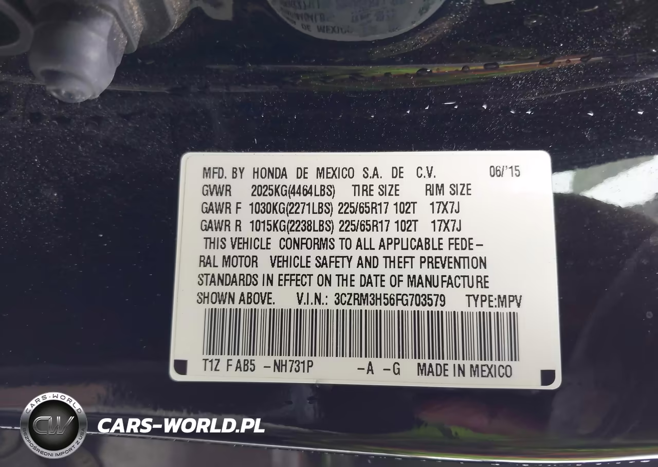 2015 Honda Cr-V Ex VIN:3CZRM3H56FG703579 - 9