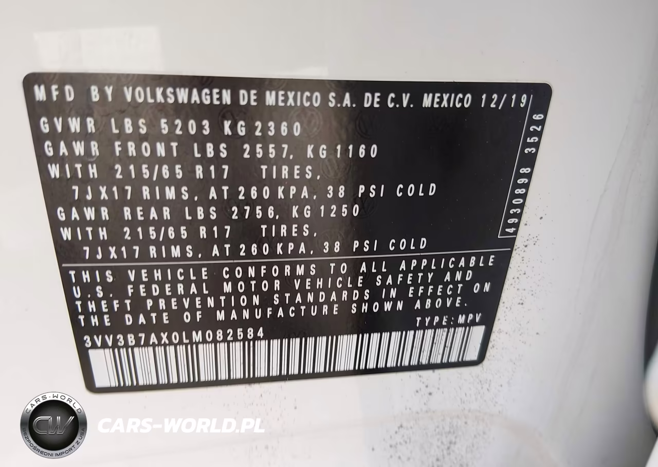 2020 Volkswagen Tiguan 2.0T Se-2.0T Se R-Line Black-2.0T Sel VIN:3VV3B7AX0LM082584 - 9
