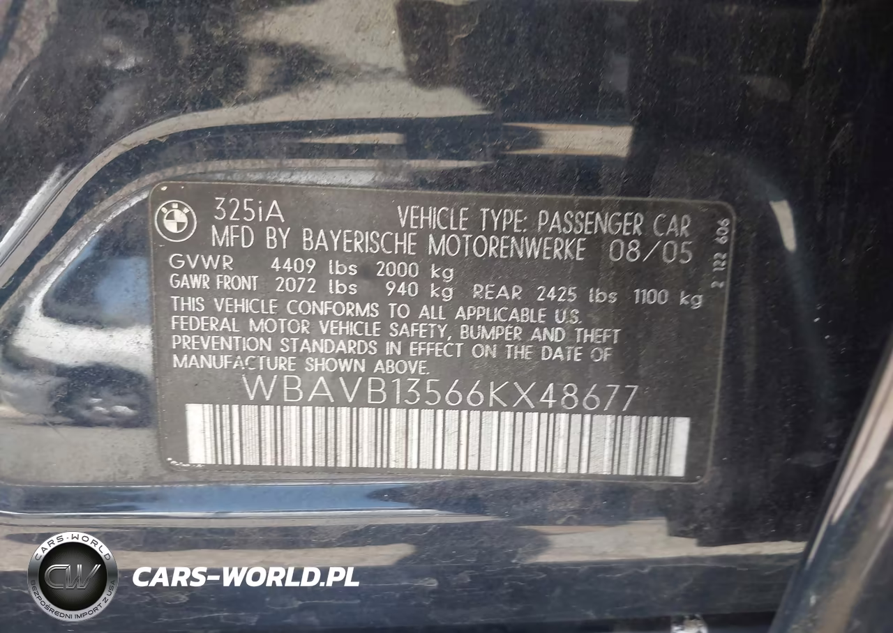 2006 BMW 325I VIN:WBAVB13566KX48677 - 9