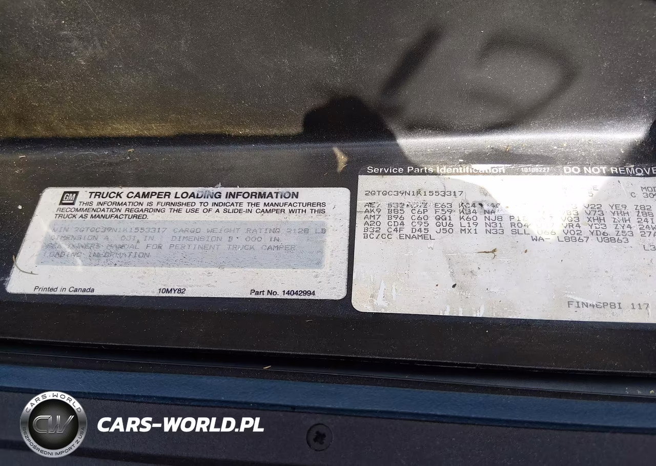 1989 GMC Sierra C3500 VIN:2GTGC39N1K1553317 - 12