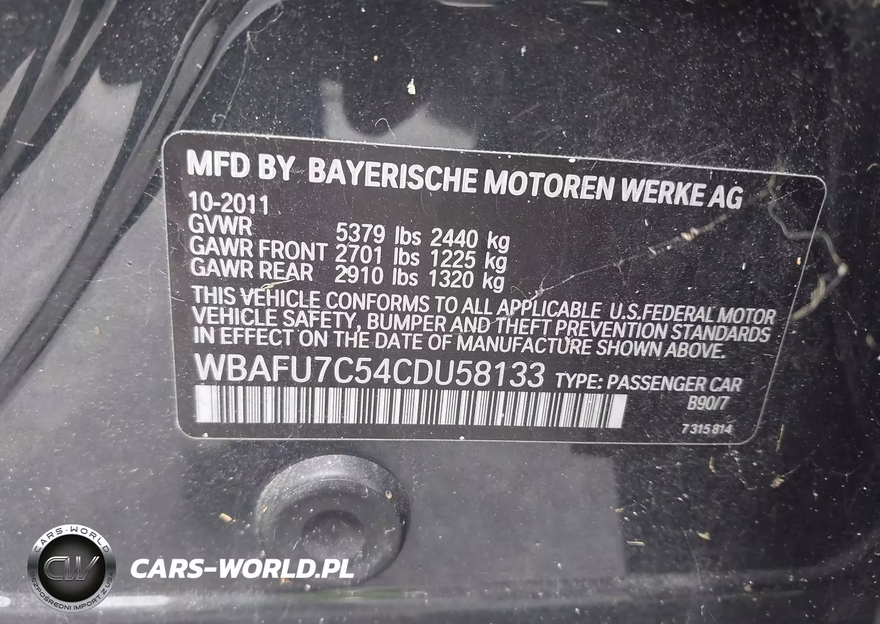 2012 BMW 535I xDrive VIN:WBAFU7C54CDU58133 - 9