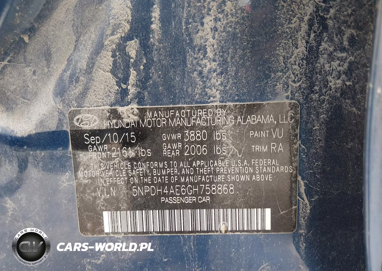 2016 Hyundai Elantra Se VIN:5NPDH4AE6GH758868 - 9