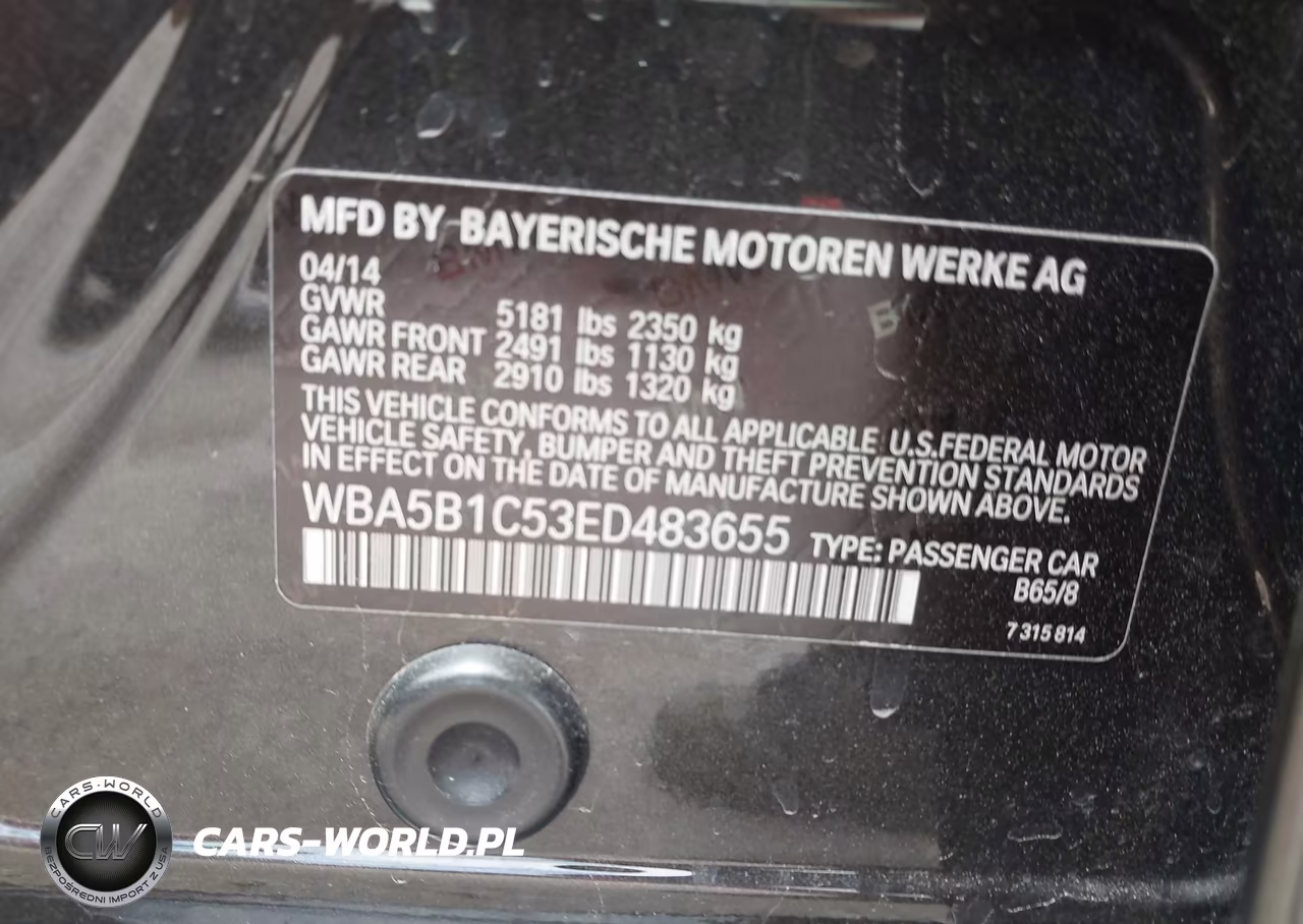 2014 BMW 535 I VIN:WBA5B1C53ED483655 - 9