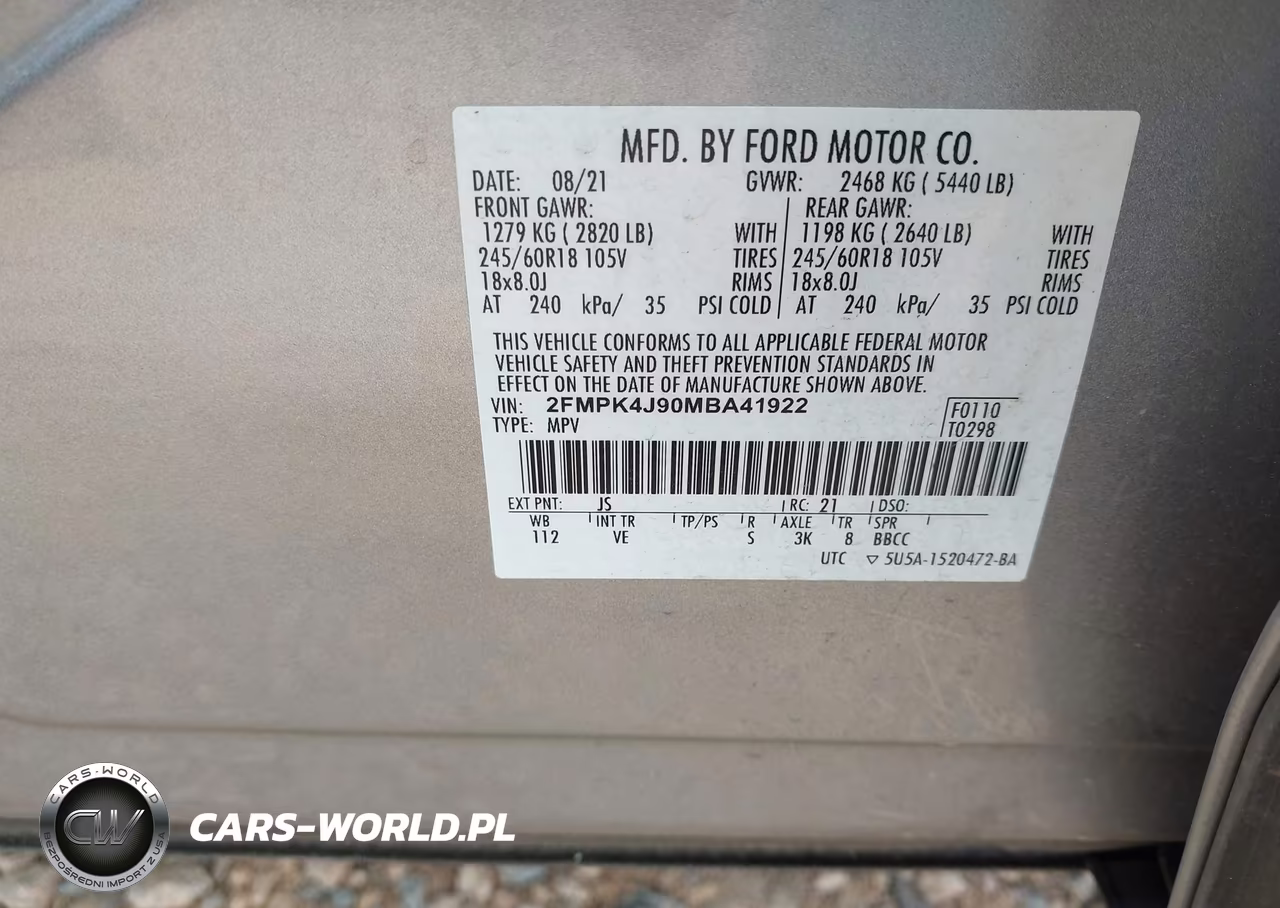 2021 Ford Edge Sel VIN:2FMPK4J90MBA41922 - 9