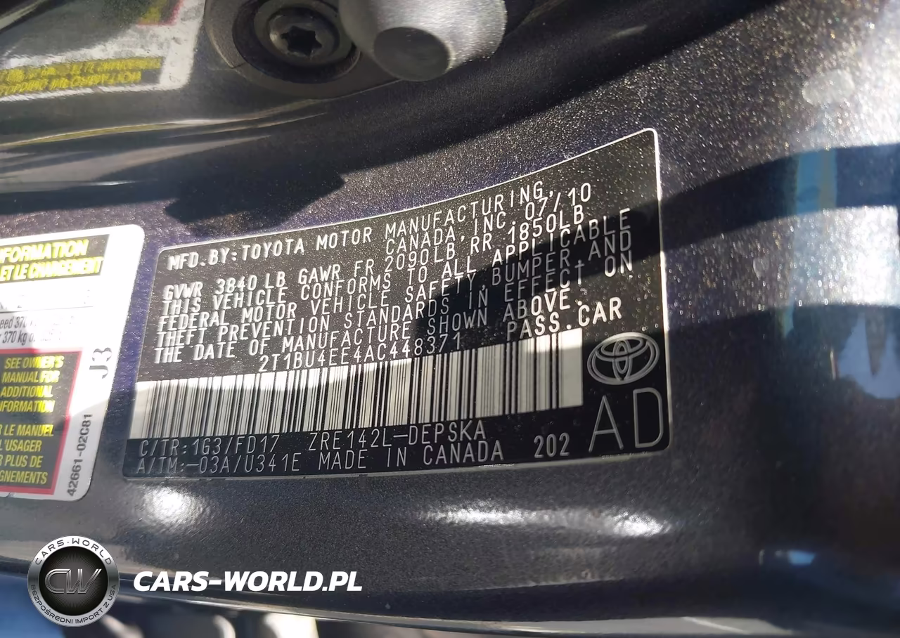 2010 Toyota Corolla S VIN:2T1BU4EE4AC448371 - 9